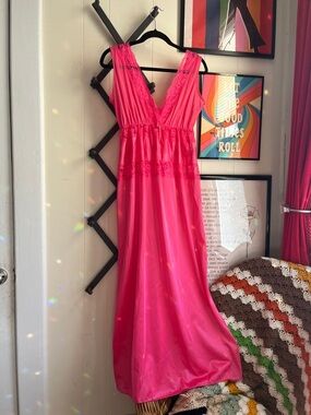 Vintage Pink Lace Nightgown